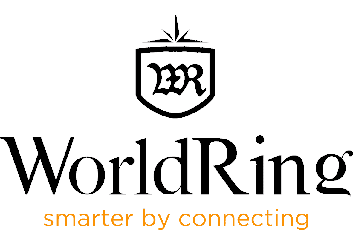 Worldring Logo NEW smarter by connecting BLACK black